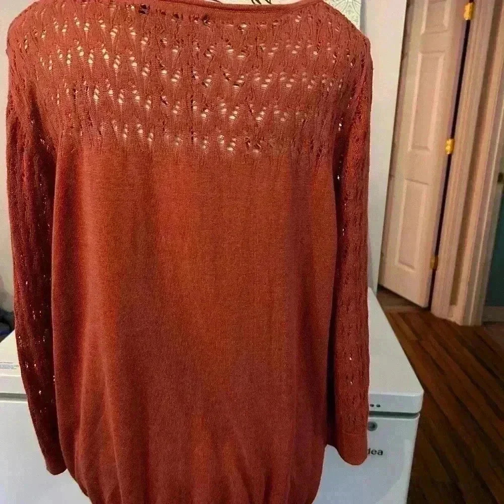 LC Lauren Conrad Open Stitch Pullover Light Sweater. XL. NWT. - Picture 2 of 5
